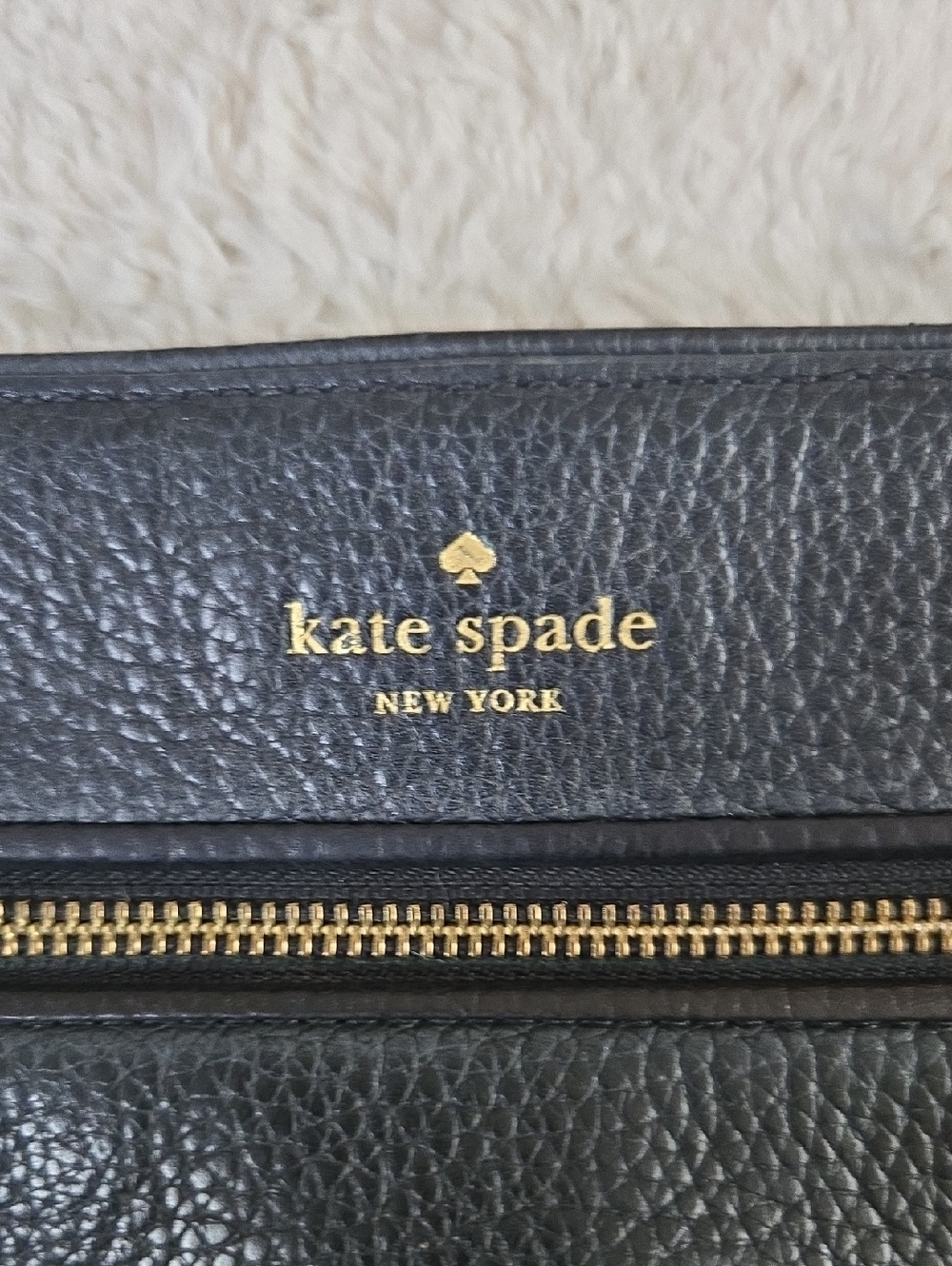 Kate Spade Black Pebbled Leather Tassel Crossbody with Gold Zip - Picture 2 of 8